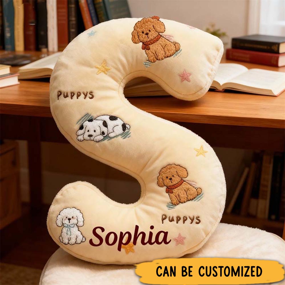 Personalized Dog Lover Pubby Letter Pillow Graphic 3D Print Pillow
