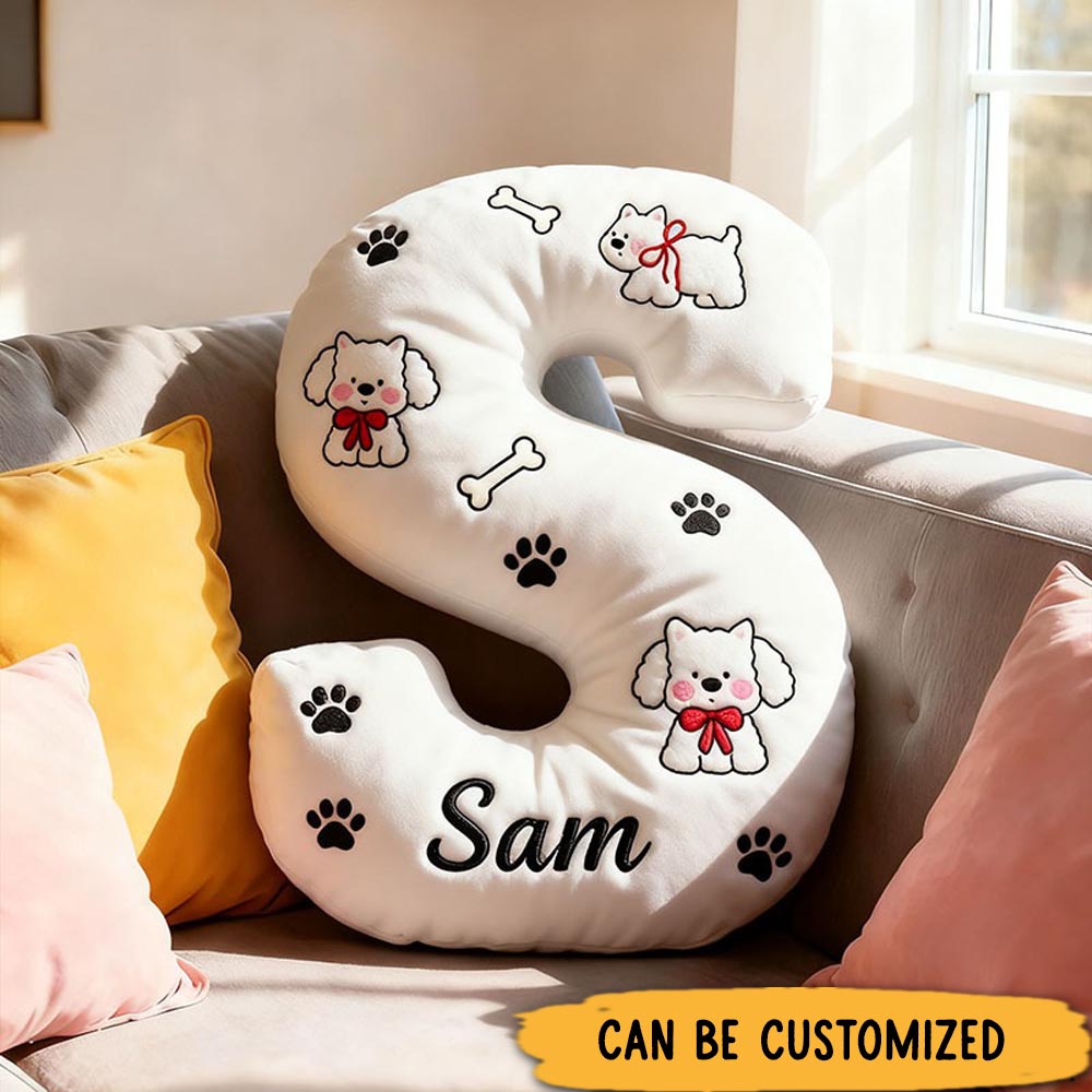 Personalized Dog Lover Schnauzer Letter Pillow with Custom Name Pillow Graphic 3D Print