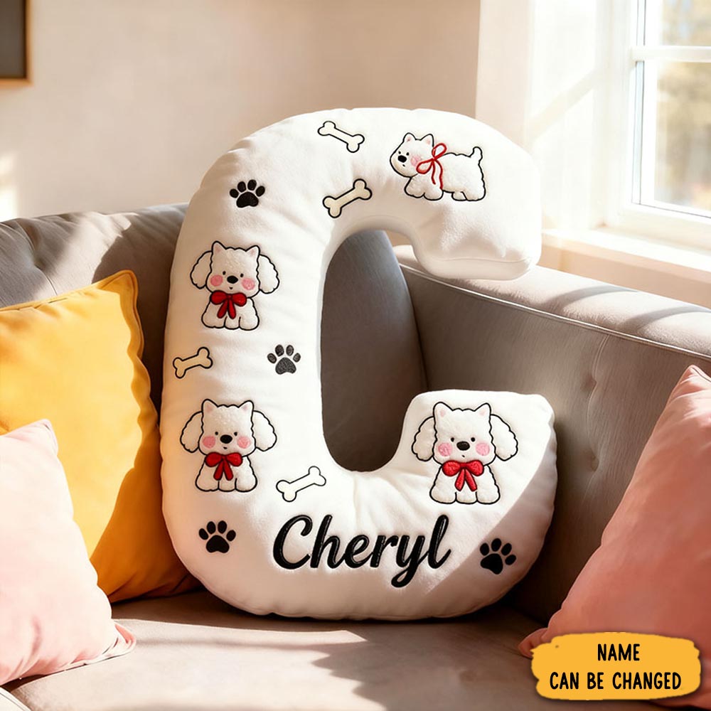 Personalized Dog Lover Schnauzer Letter Pillow With Custom Name Pillow Graphic 3d Print