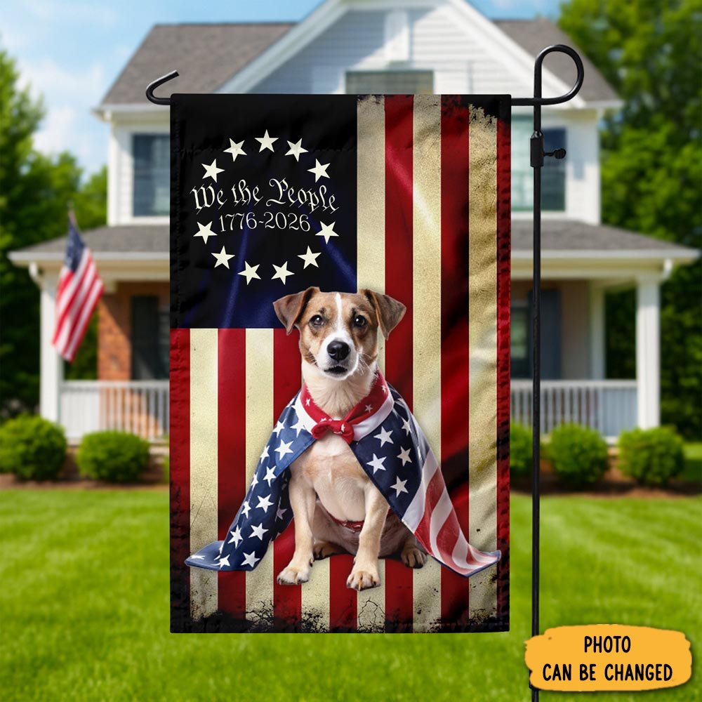 Personalized Dog Loves America 250 Years 1776 2026 Flag America's 250Th Birthday Flag