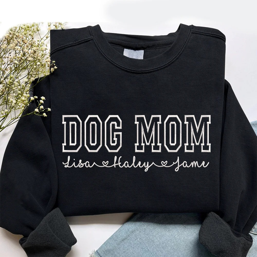 Personalized Dog Mom Sweatshirt Custom Breed Crewneck Pet Lover Gift for Mom