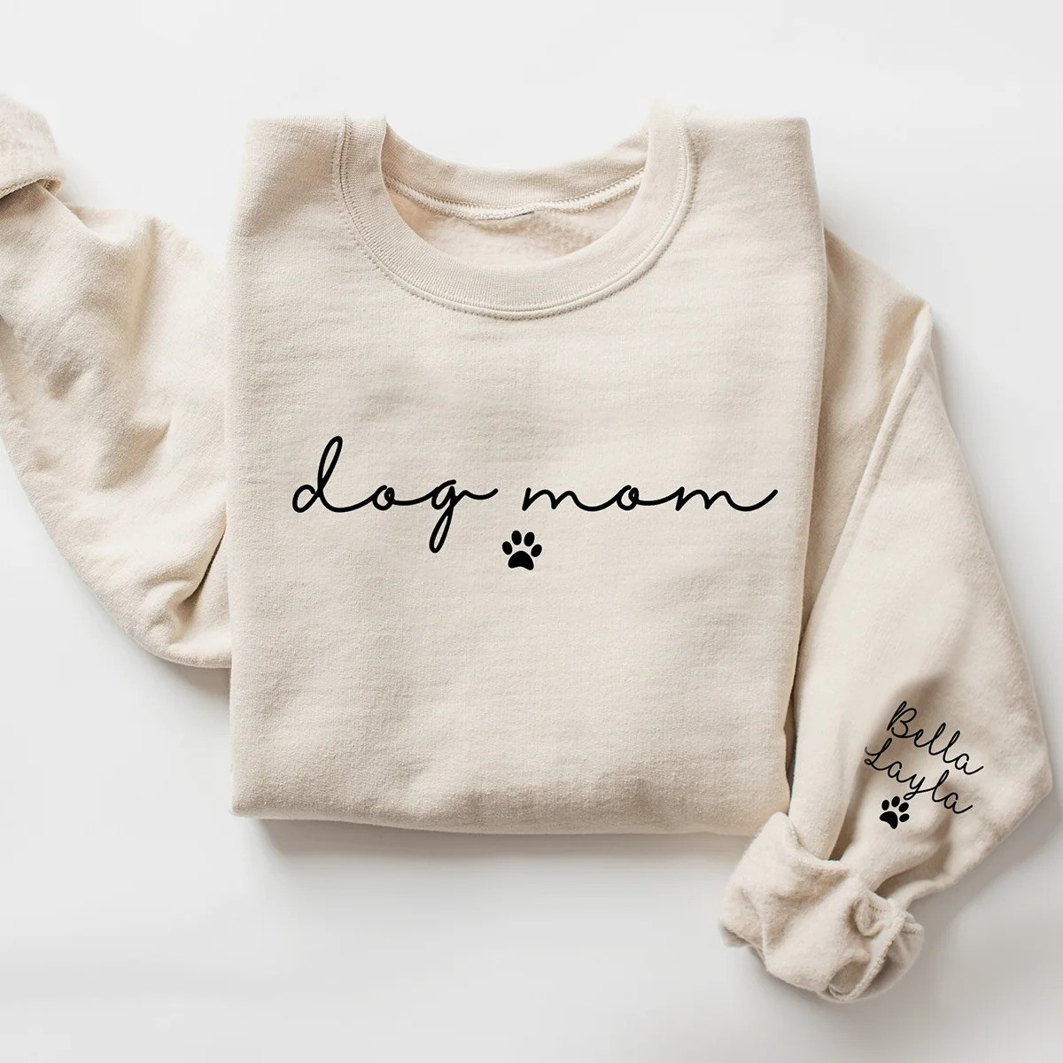 Personalized Dog Mom Sweatshirt Minimalist Pet Lover Crewneck Cozy Gift for Her