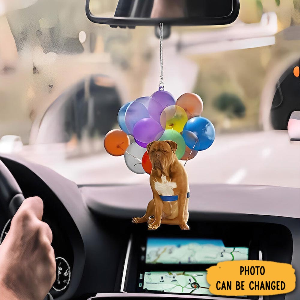 Personalized Dogue De Bordeaux Dog Fly With Bubbles Car Hanging Ornament Festive Holiday Ornament Collection