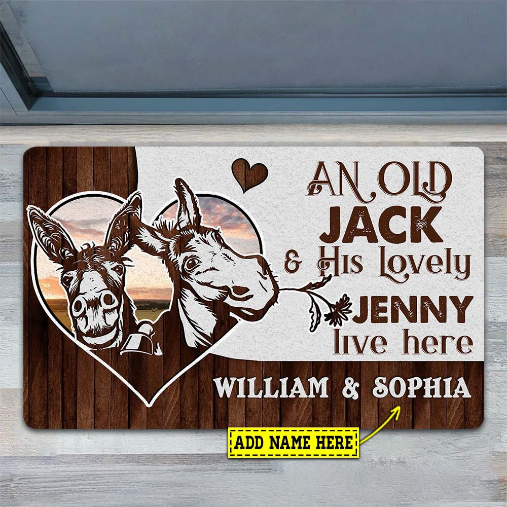 Personalized Donkey Doormat An Old Jack His Lovely Jenny Live Here Gift For Donkey Lovers New Home Gift Housewarming Gift Donkey Decor