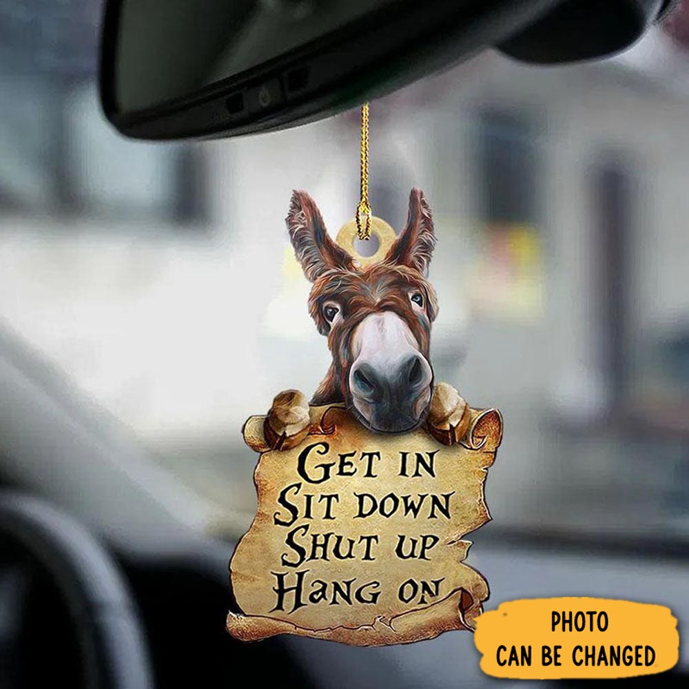 Personalized Donkey Get In Ornament Holiday Ornament For Home & Family