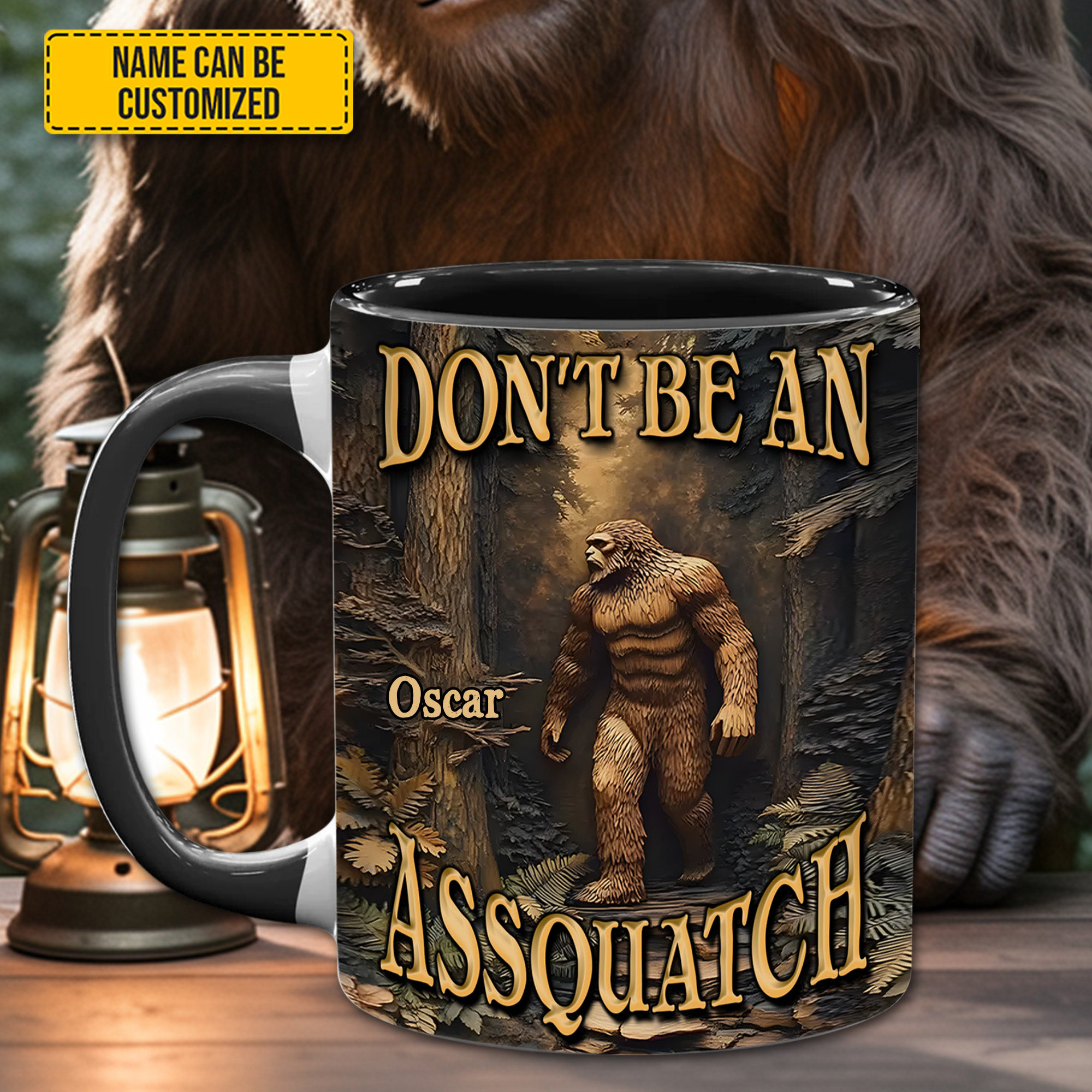 Personalized Don't Be An Assquatch Mug Bigfoot Accent Mug Novelty Gifts
