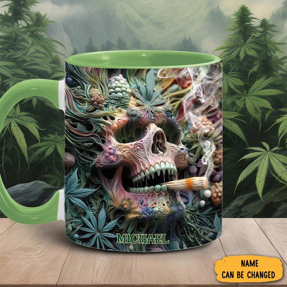 Personalized Dope Skull Weed Mug Skeleton Coffee Mug Unique Gifts For Him