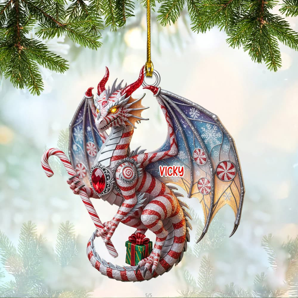 Personalized Dragon Christmas Custom Flat Acrylic Ornament
