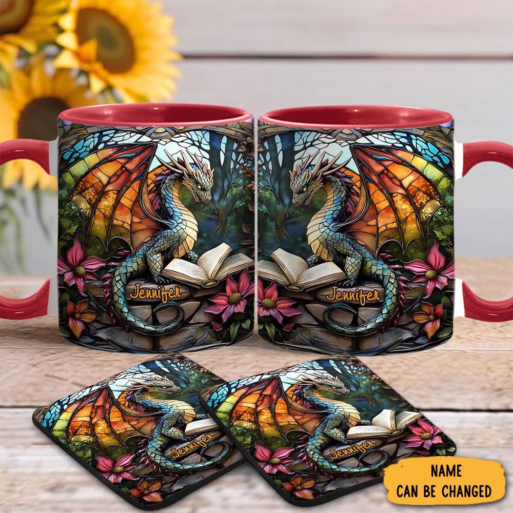 Personalized Dragon Mug Fantasy Themed Ancient Creature Gifts For Dragon Lovers