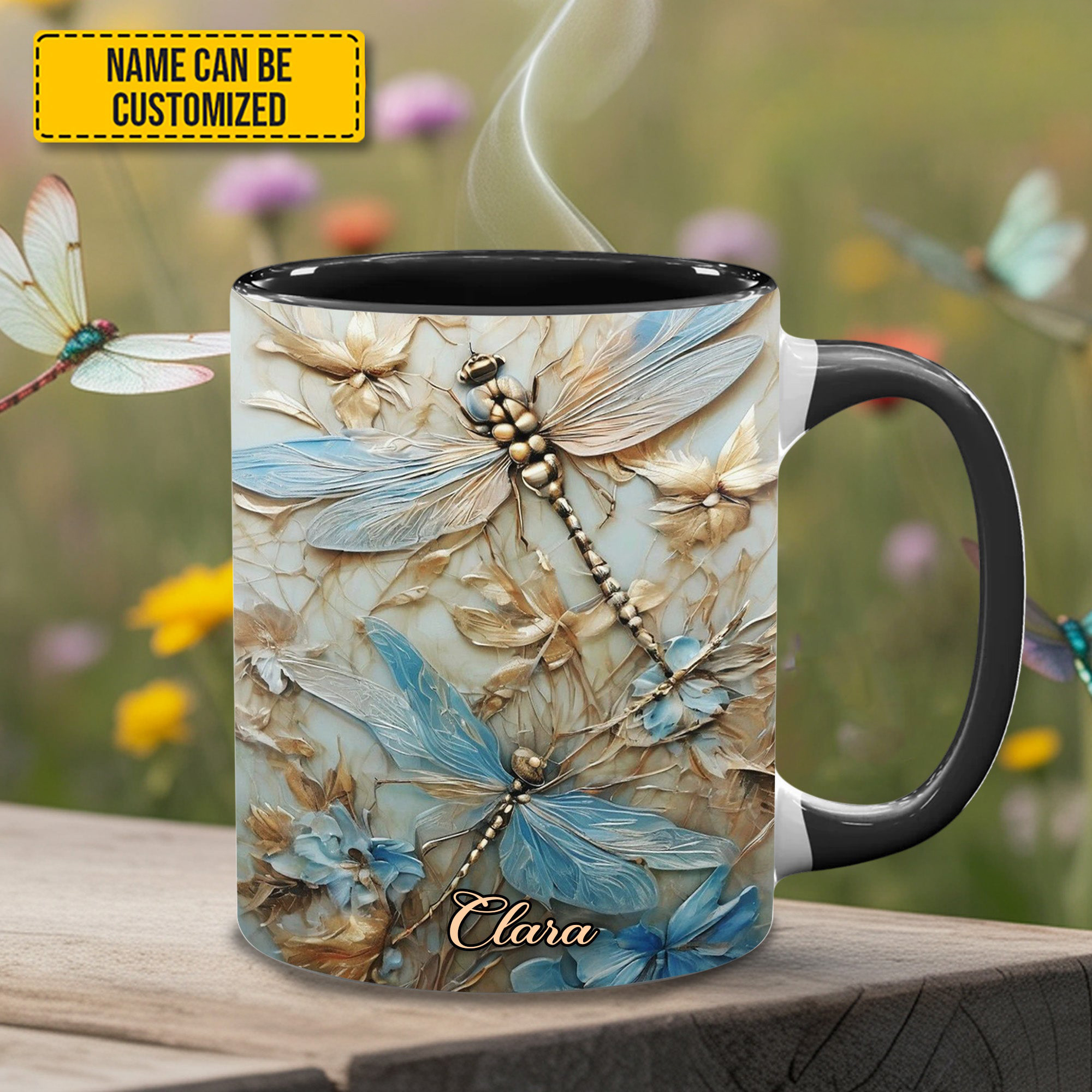 Personalized Dragonflies Mug Nature Design Tea Cups Gifts For Dragonfly Lovers