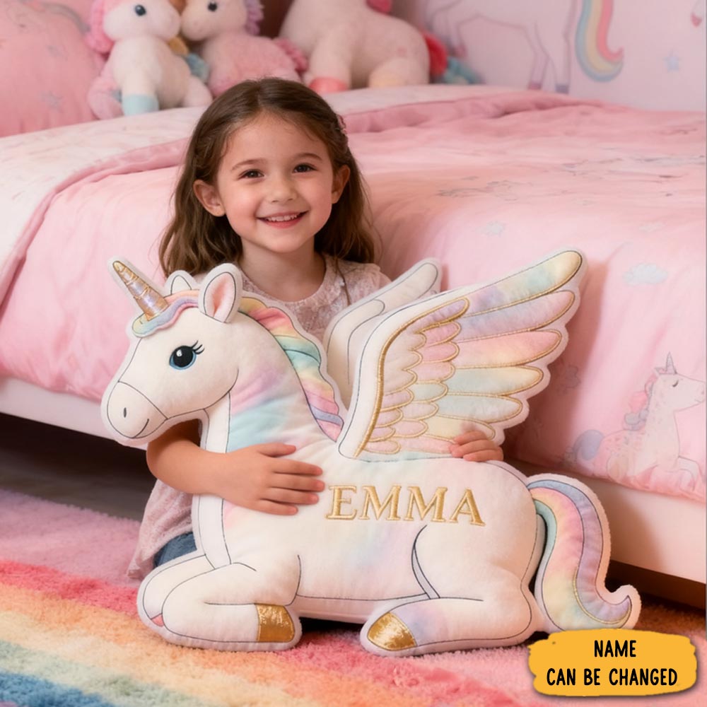 Personalized Dreamy Rainbow With Name Graphic 3d Print Pillow Christmas Gift For Kids Birthday Gift