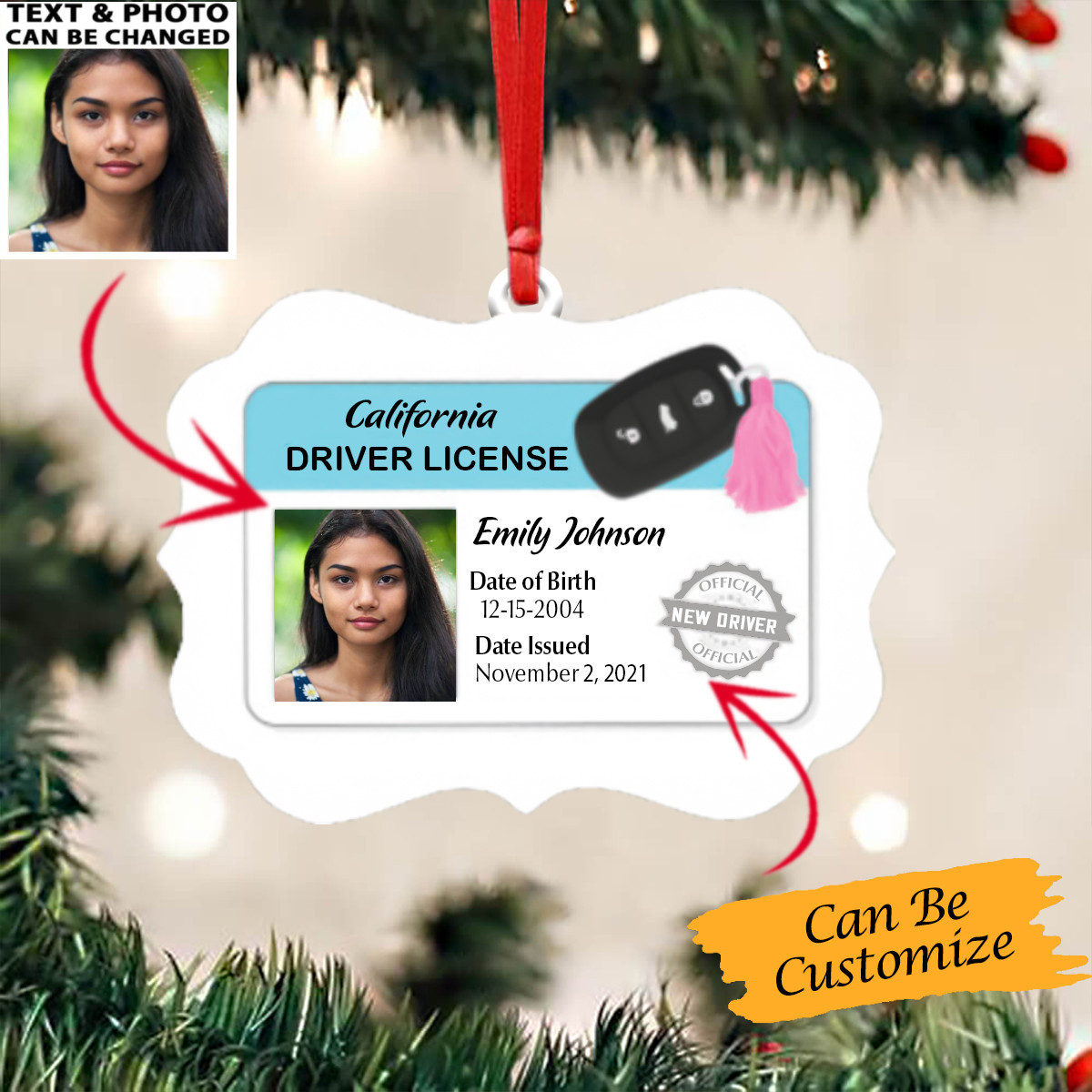 Personalized Drivers License Photo Christmas Ornaments Elegant Christmas Tree Decorating Ideas
