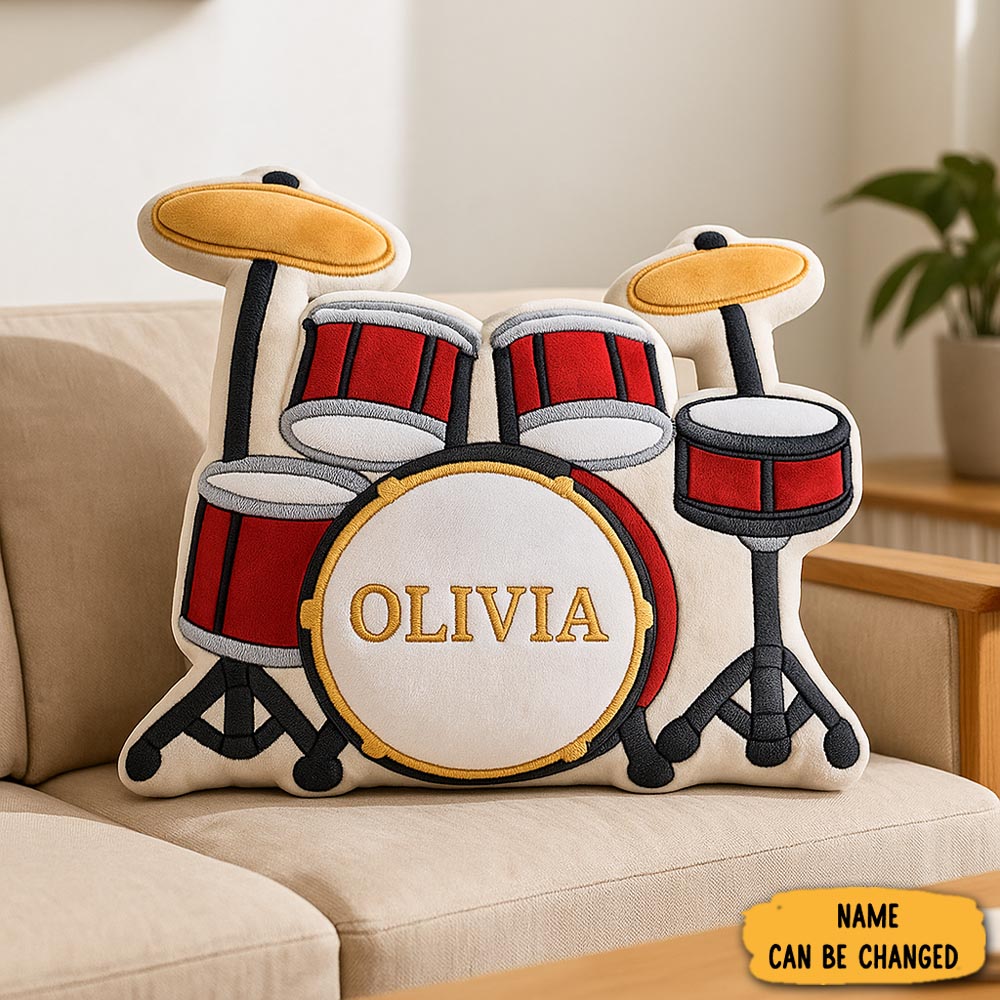 Personalized Drum Set Pillow Drum Design Sofa Decor Drum Players Gift Ideas