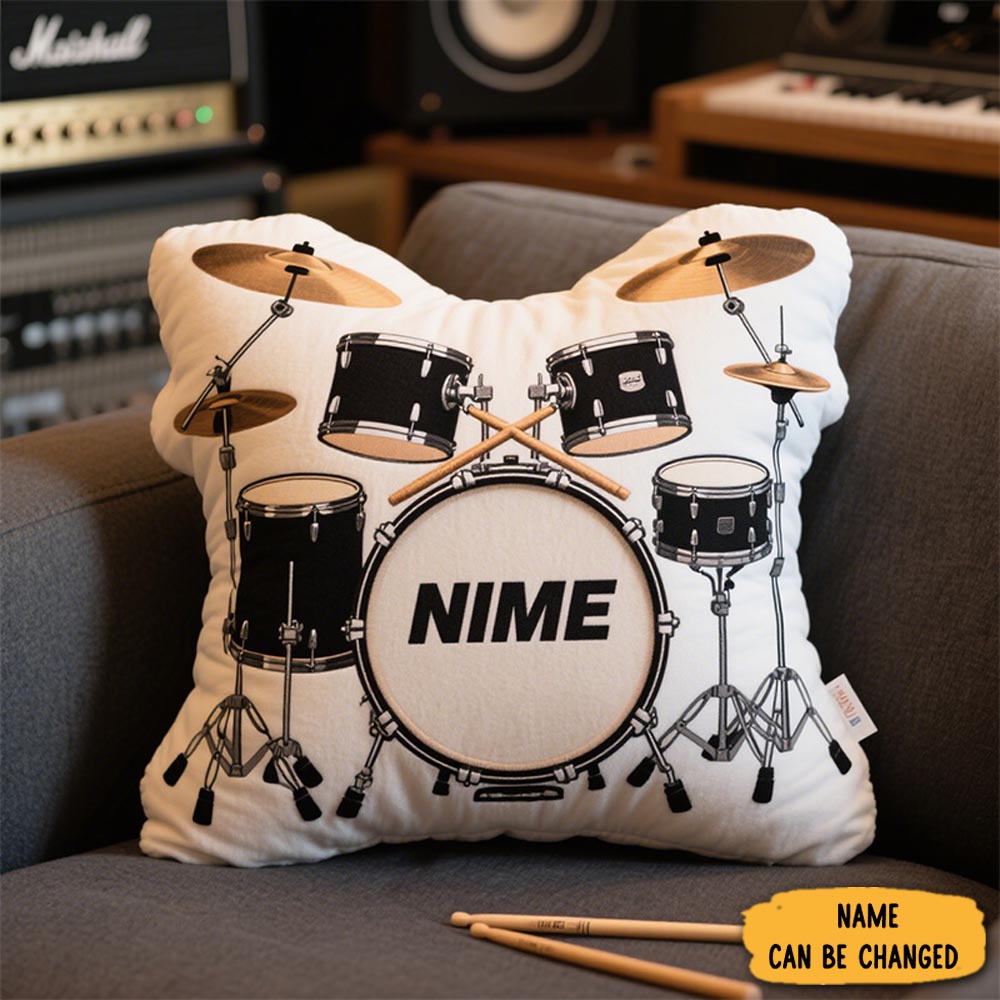 Personalized Drum Set Pillow Musical Themed Sofa Decor Best Gifts For Music Lovers