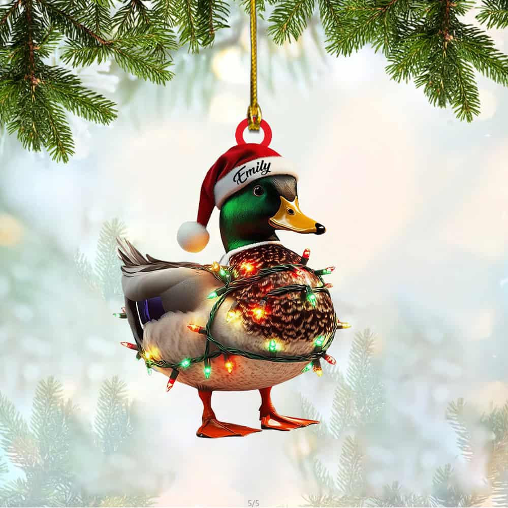 Personalized Duck Hunting Ornament Gift For Dad Husband Hunting Lover