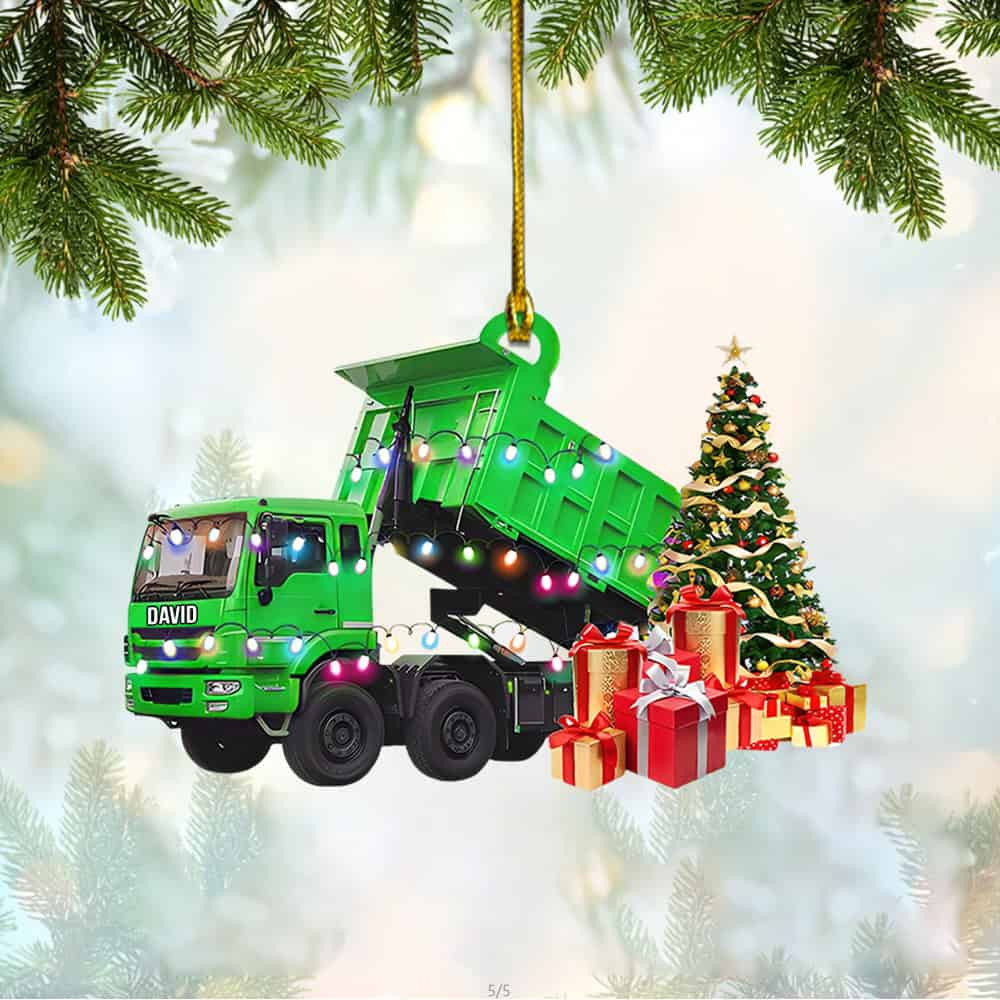 Personalized Dump Truck Christmas Ornament Gift For Heavy Equipment Lovers