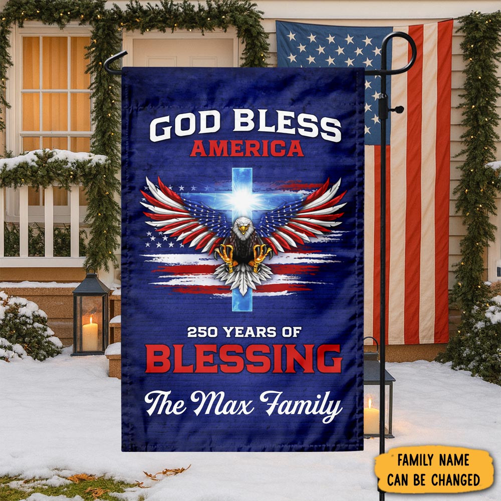 Personalized Eagle 250 Years Of Blessing 250th Anniversary Flag American Patriot Flag Gift For Family