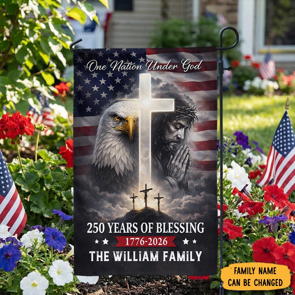 Personalized Eagle 250 Years Of Blessing Nation Under God Flag Patriotic Presents