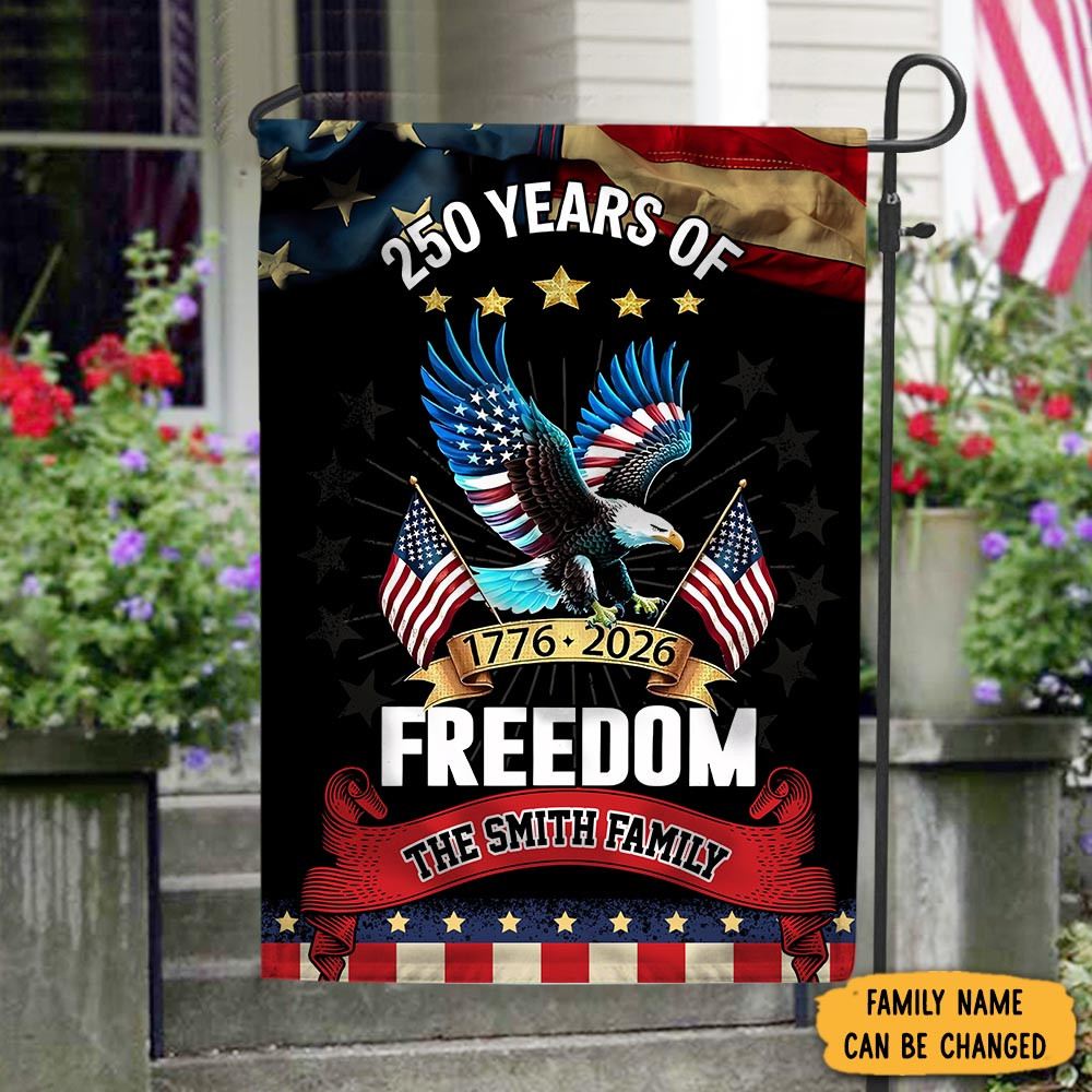 Personalized Eagle 250 Years Of Freedom 1776 2026 Flag Patriotic Decor America's Birthday Gifts