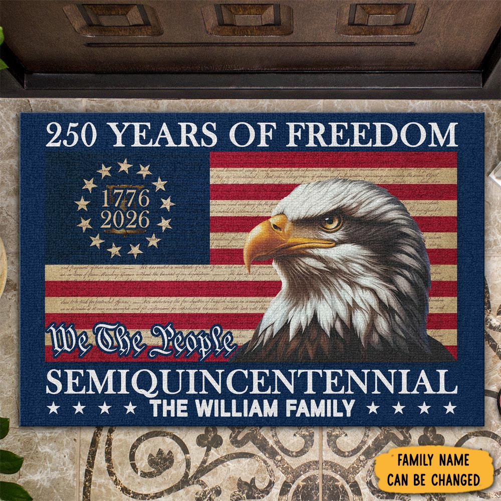 Personalized Eagle 250 Years Of Freedom Semiquincentennial Doormat Trendy Home Decorations