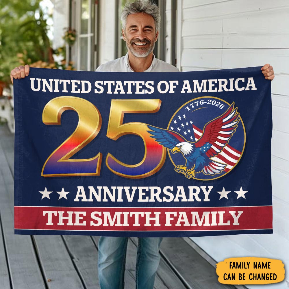 Personalized Eagle 250th Anniversary Usa Eagle Patriotic House Flag Patriotic Decor