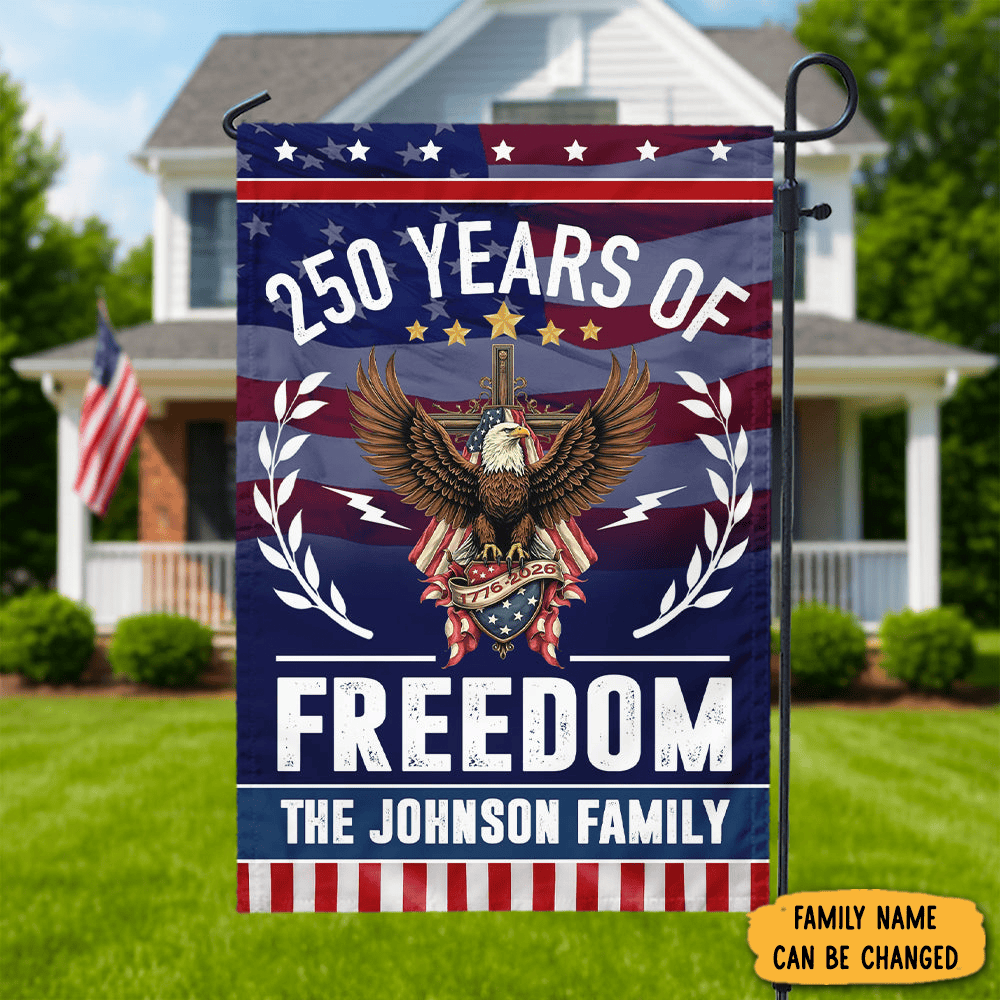Personalized Eagle America 250 Of Freedom Flag Fourth Of July Flag Patriotic Gifts
