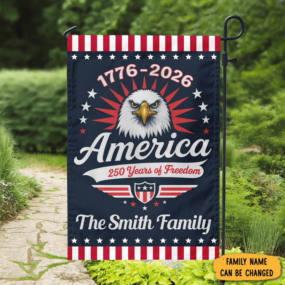 Personalized Eagle America 250 Of Freedom Flag Fourth Of July Flag Patriotic Gifts