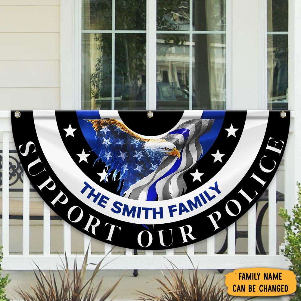 Personalized Eagle Support Our Police Fan Flag House Decor Gifts For Police Supporters