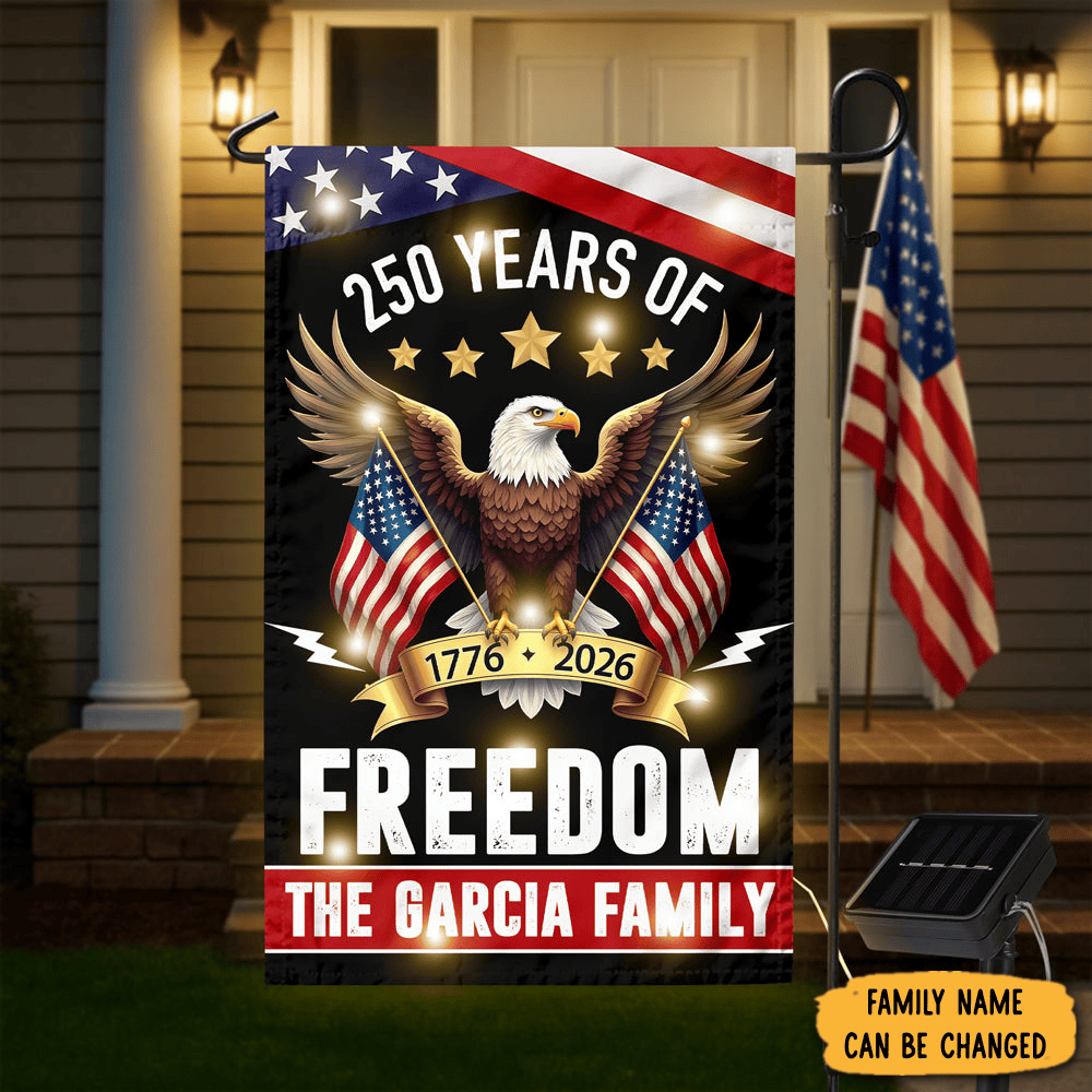 Personalized Eagle US 250 Years Of Freedom 1776 2026 Flag America's Birthday Merchandise