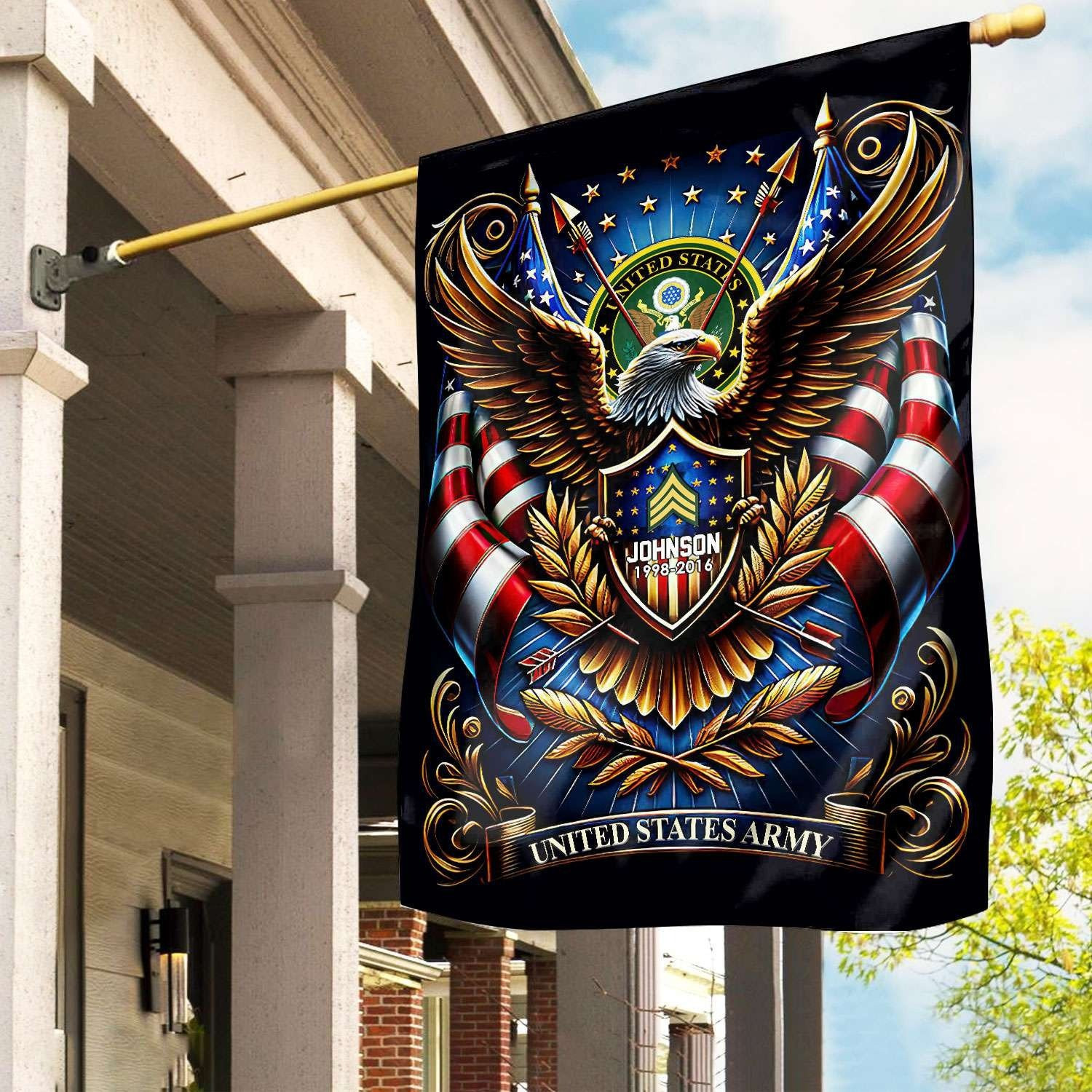 Personalized Eagle US Army Flag USA Military Patriotic Flag Gift For Army Veterans