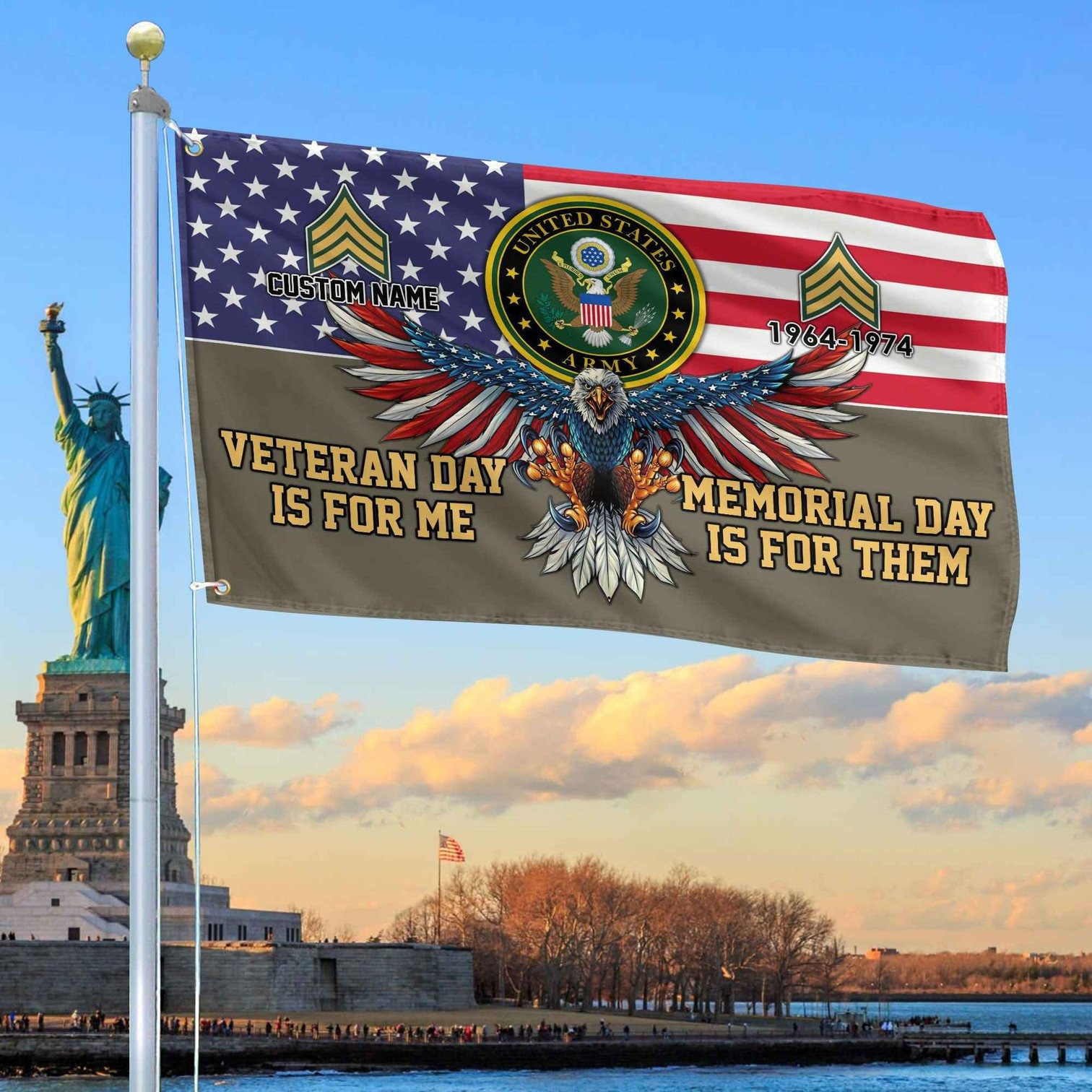 Personalized Eagle US Army Flag Veteran Day Is For Me Memorial Day Is For Them