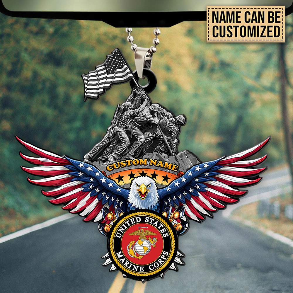 Personalized Eagle US Marine Corps Car Ornament Marines Decor Gifts For Father