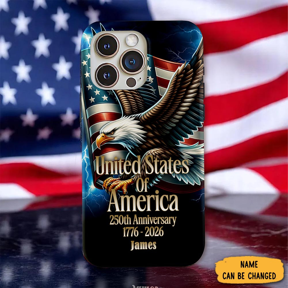 Personalized Eagle USA 250th Anniversary Phone Case Fourth Of July Presents