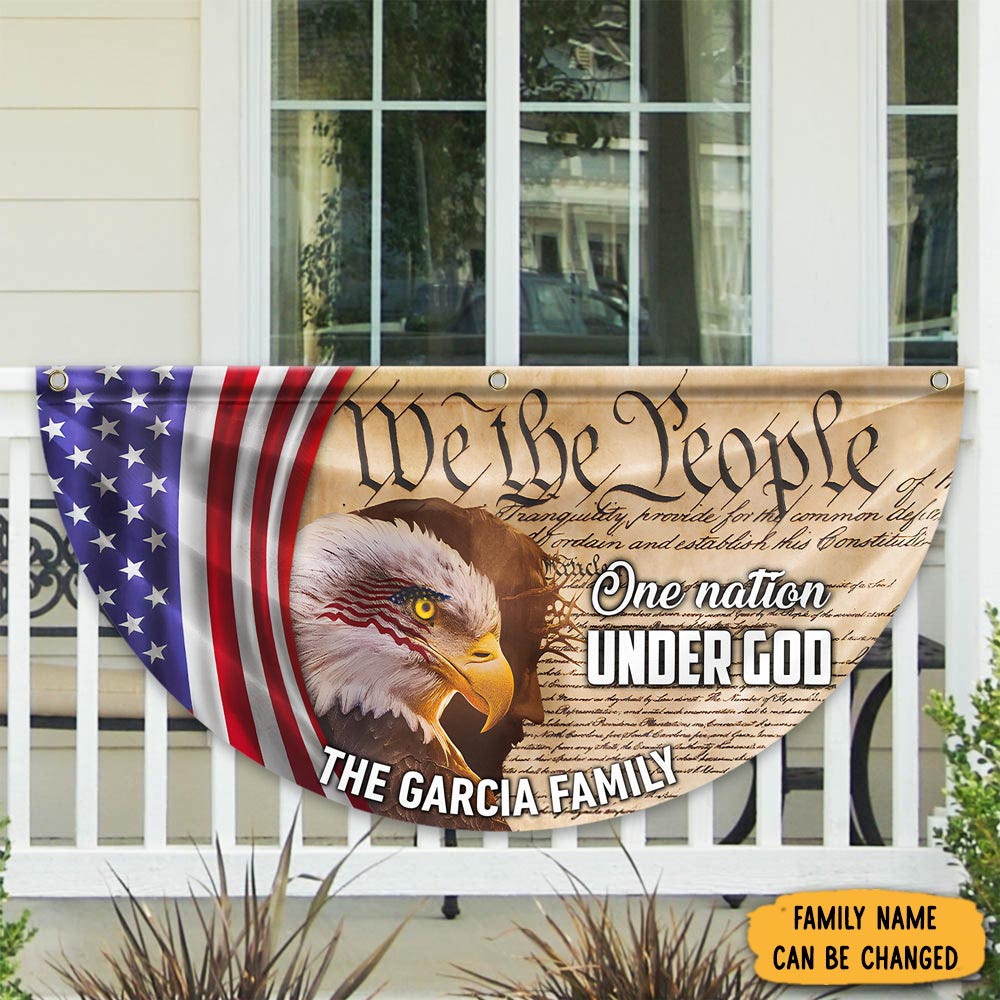 Personalized Eagle We The People America Pleated Fan Flag Fourth Of July Gifts For Father