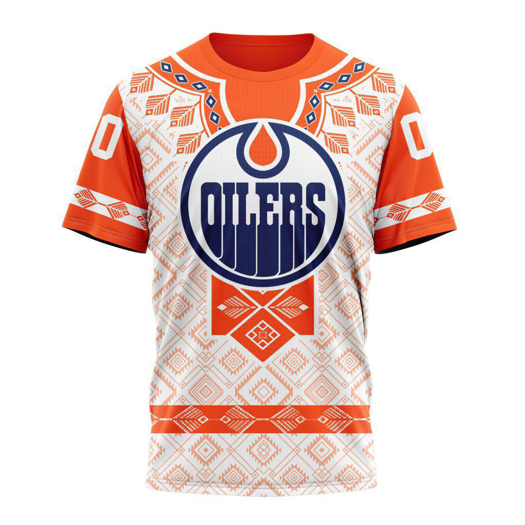 Personalized Edmonton Oilers Native Heritage Design T Shirt Gift For Fans Of Ice Hockey