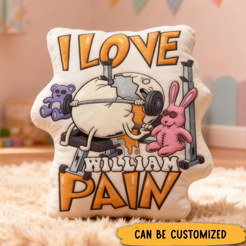 Personalized Egg Weightlifting Throw Pillow Graphic 3D Print Trainer Fitness Planner Decoration Letter Pillow Exercise Sport Gym Sublimation Design Lift Heavy Shit Gym Rat Weightlifting Pillow for Kids Gym Lovers