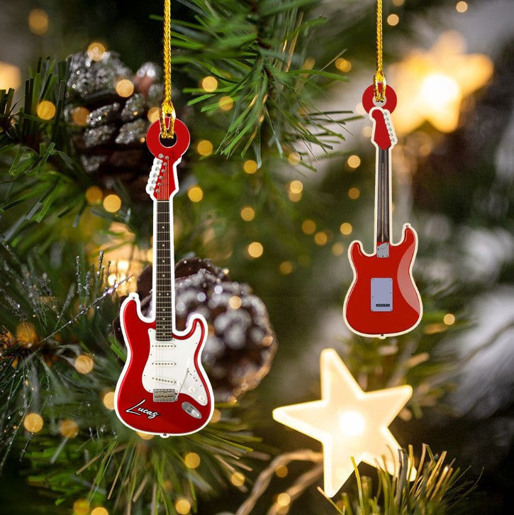 Personalized Electric Guitar Acrylic Ornament for Guitar Player Gift for Son and Man
