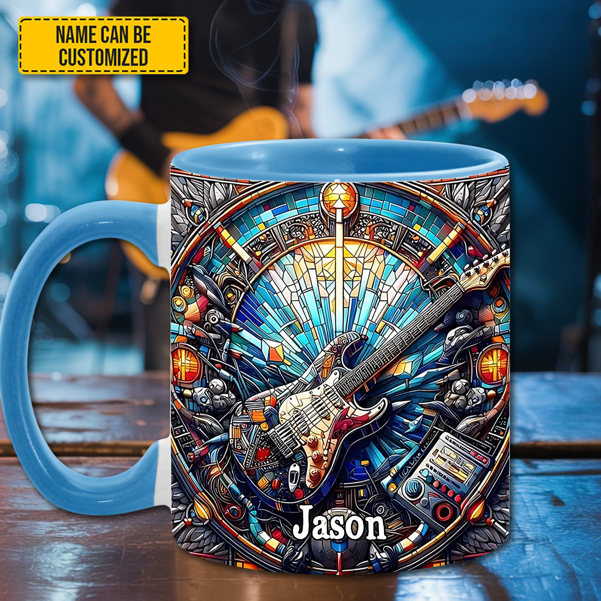 Personalized Electric Guitar Mug Music Coffee Mug Best Gifts For Music Enthusiasts