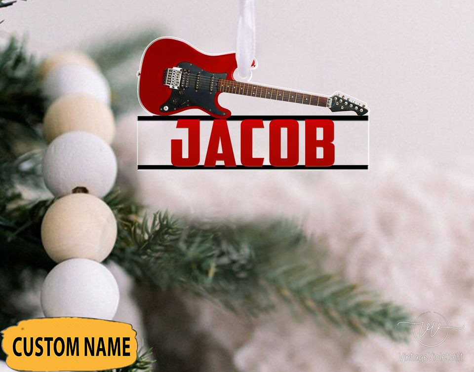 Personalized Electric Guitar Ornament Best Christmas Ornaments Gifts For Guitar Players