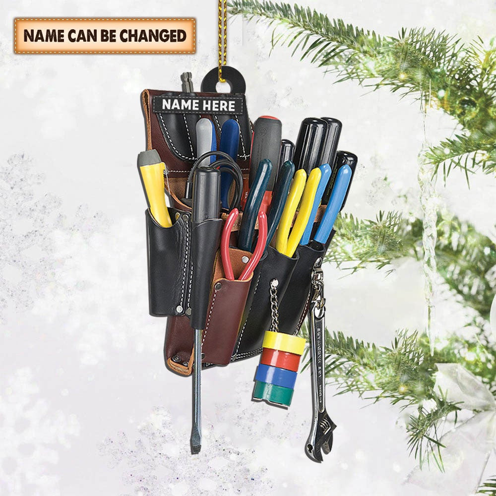Personalized Electrician Tool Bag Shaped Acrylic Ornament Proud Electrician Cut Shaped Acrylic Two Sides Ornament