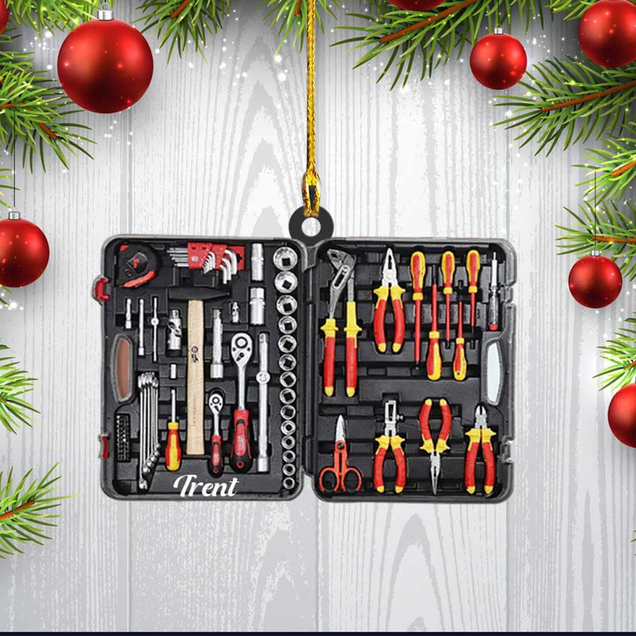 Personalized Electrician Tool Box Acrylic Ornament Flat Ornament for Electrician Gift for Dad Electrician