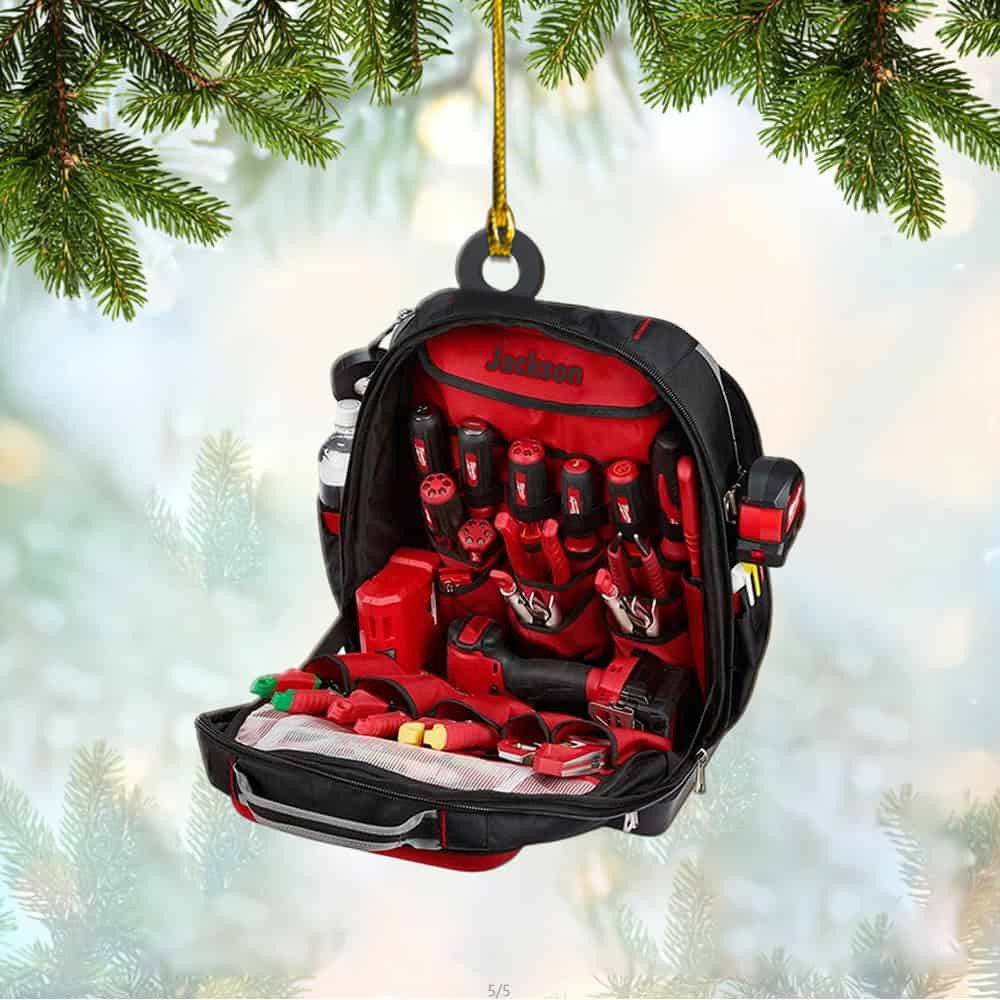 Personalized Electrician Tool Box Christmas Ornament