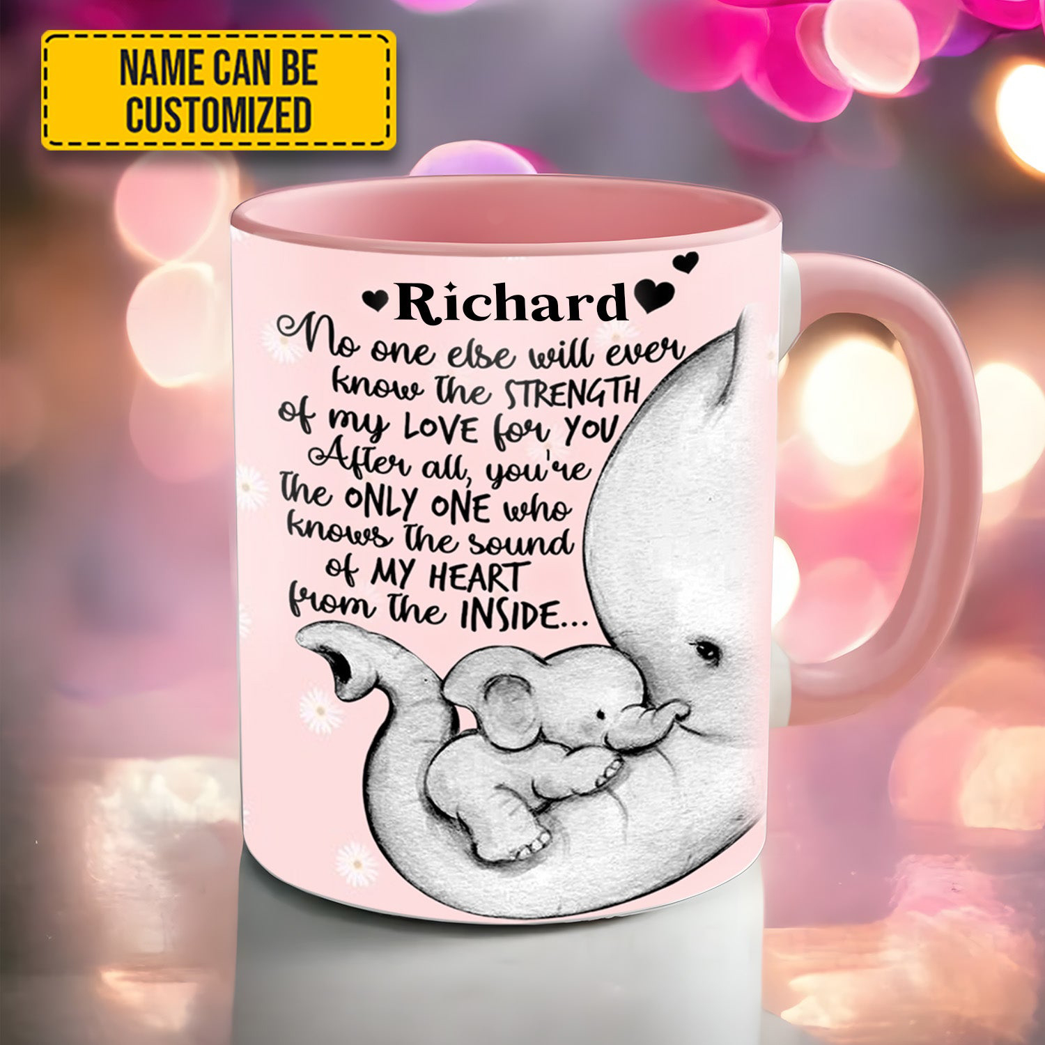 Personalized Elephant Mothers Day Mug No One Else Will Ever Know The Strength Of My Love Cup