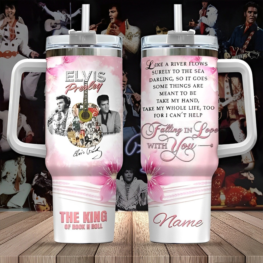 Personalized Elvis Presley The King Of Rock N Roll Tumbler Memory Gift For Elvis Fans
