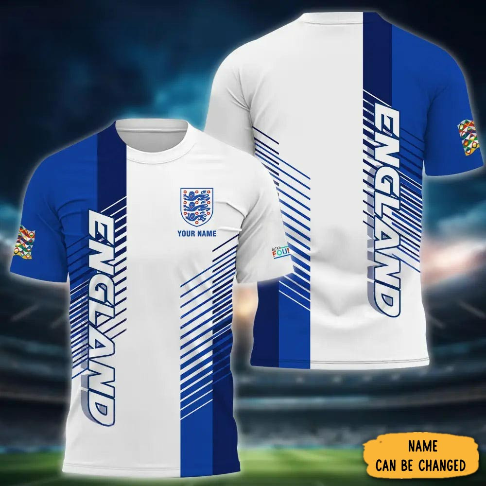 Personalized England Football T-Shirt England Football National Team Clothes Fan Merch