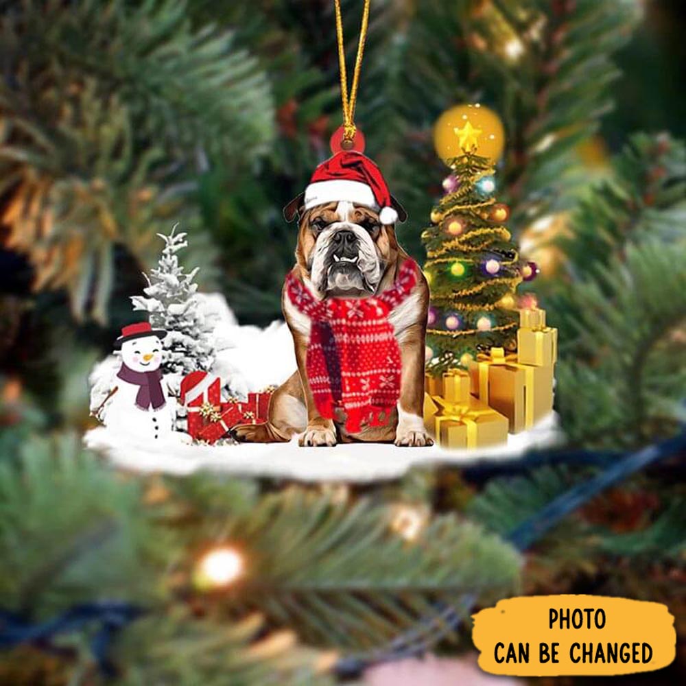 Personalized English Bulldog Christmas Ornament Heartwarming Holiday Ornament Gift