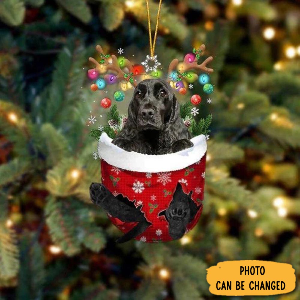 Personalized English Cocker Spaniel In Snow Pocket Christmas Ornament Adorable Easter Ornament Keepsake