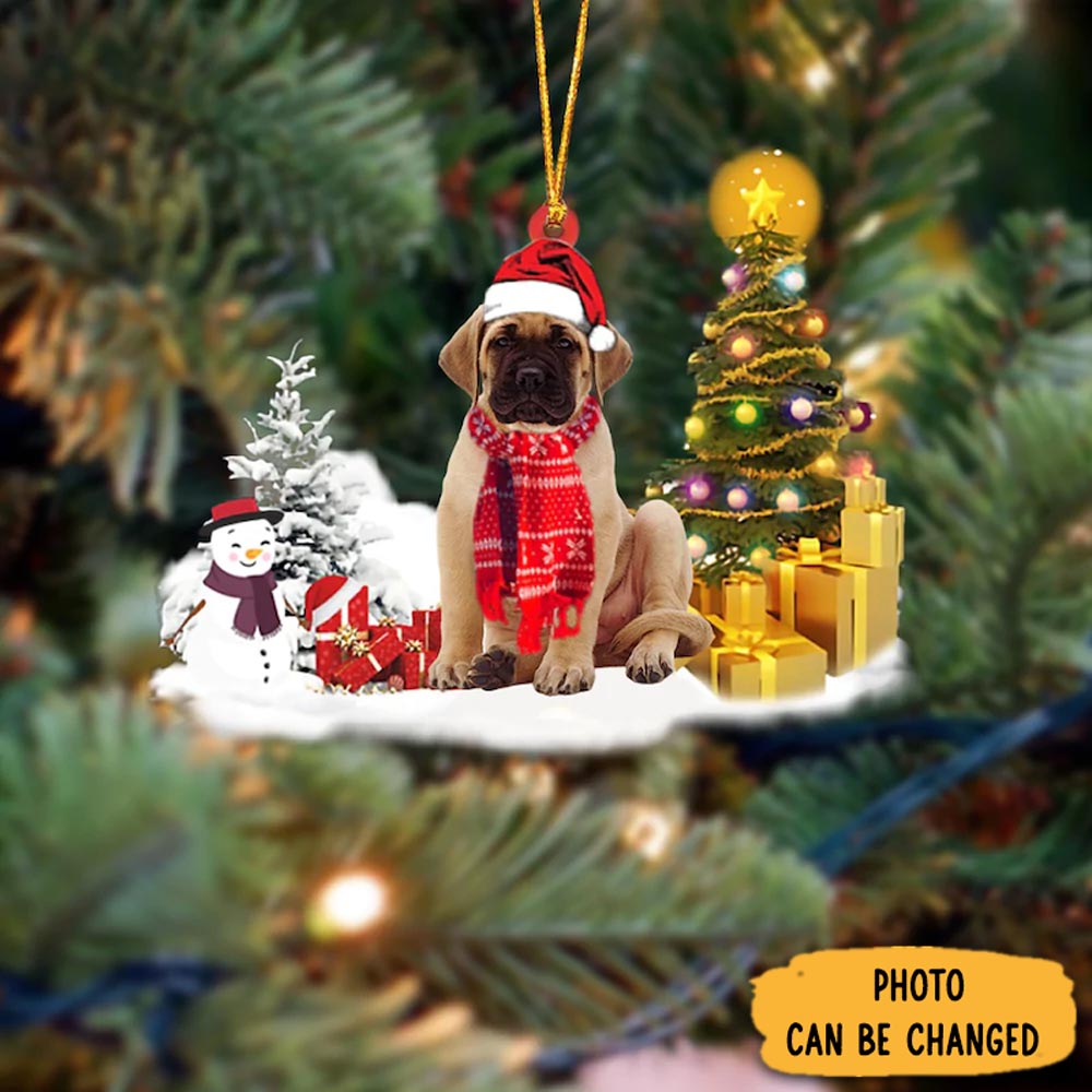 Personalized English Mastiff Christmas Ornament Joyful Holiday Season Ornament Gift