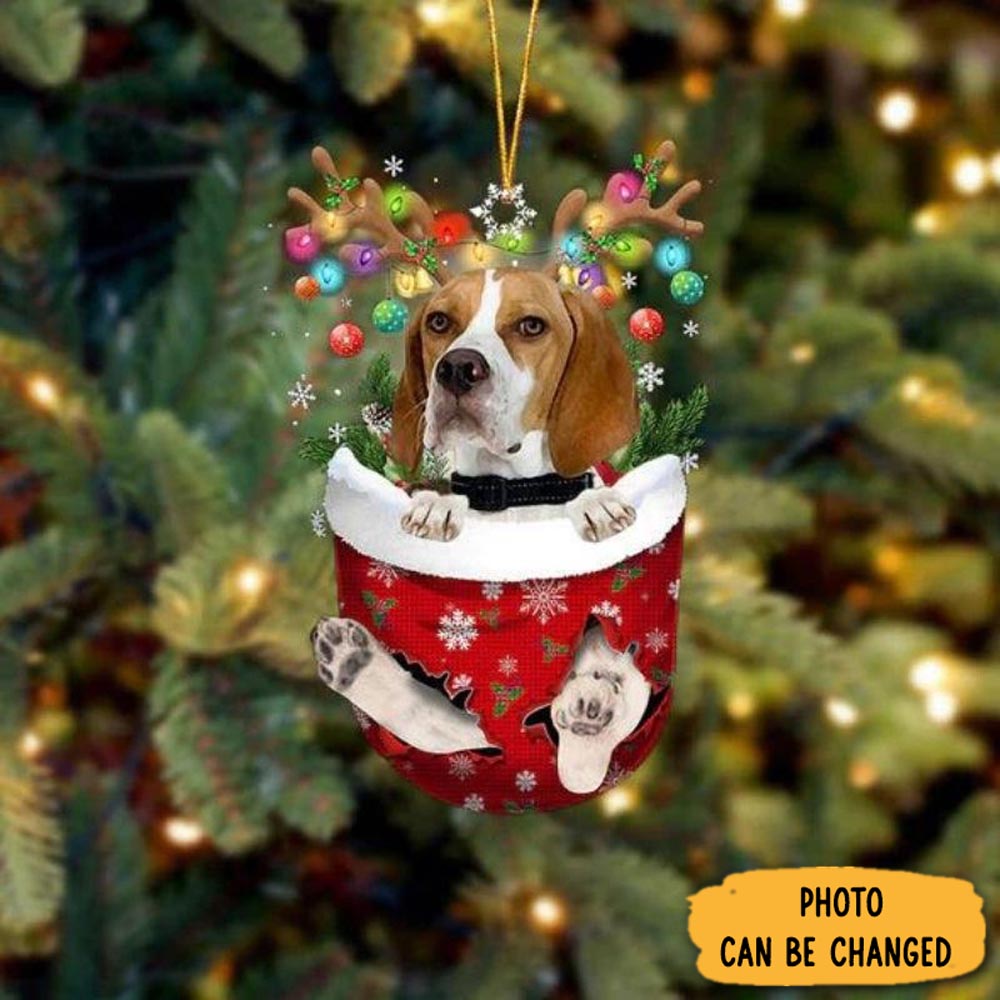 Personalized English Pointer In Snow Pocket Christmas Ornament Thoughtful Ornament Gift For Dad