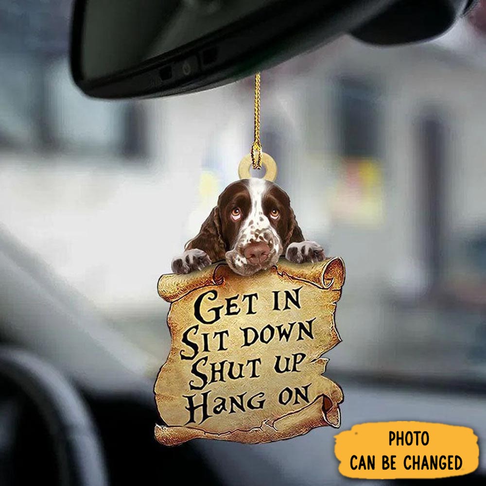 Personalized English Springer Spaniel Get In Ornament Lovely Holiday Ornament Display